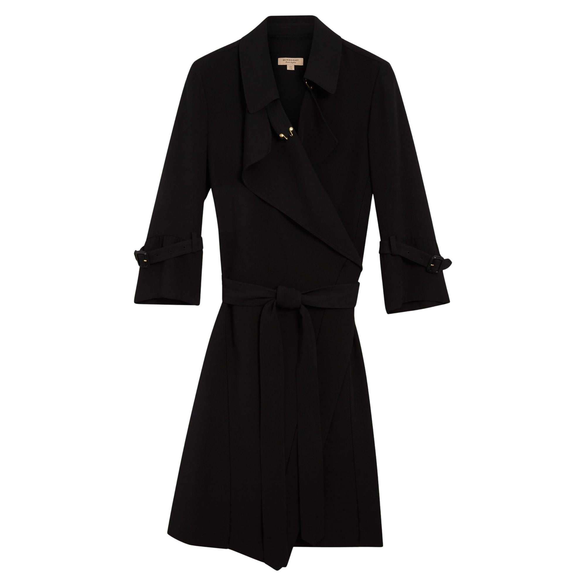 ZZNOSTOCK Robe trench portefeuille en georgette de soie - Black