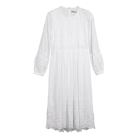 ZZNOSTOCK Robe en voile de coton et soie brodé - White