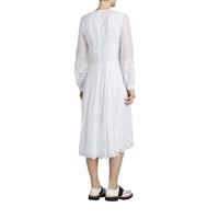 ZZNOSTOCK Robe en voile de coton et soie brodé - White