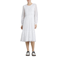 ZZNOSTOCK Robe en voile de coton et soie brodé - White