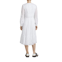 ZZNOSTOCK Robe en voile de coton et soie brodé - White