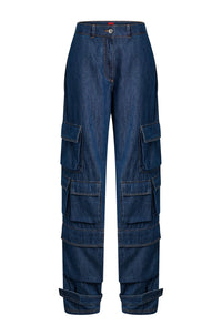 MEDIUM BLUE // CASUAL TROUSERS HACALU-1-W