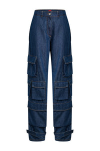 MEDIUM BLUE // CASUAL TROUSERS HACALU-1-W