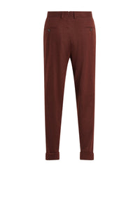 MEDIUM RED // FORMAL TROUSERS L-PEET-PLEAT-234