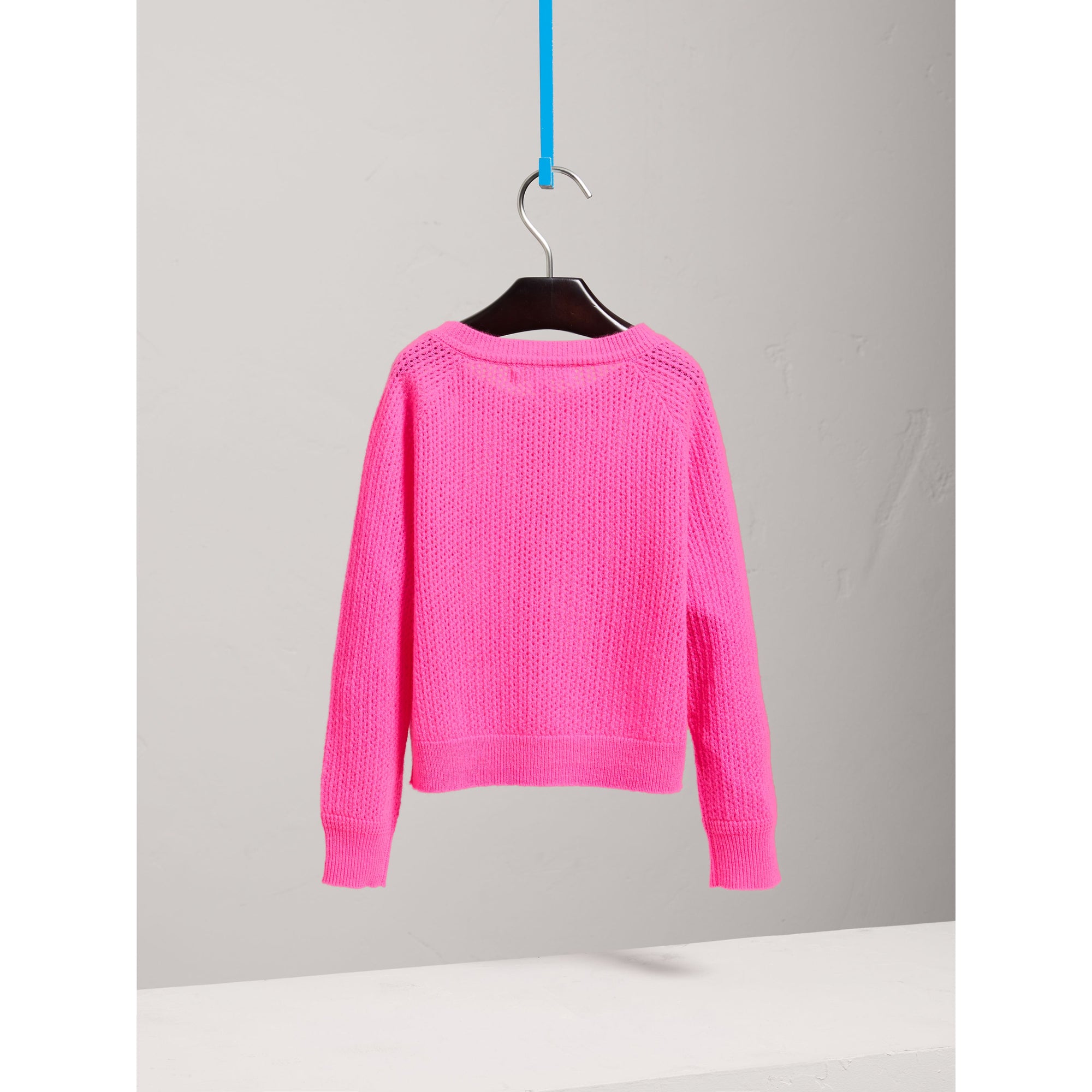 ZZNOSTOCK Cardigan en maille de cachemire ajourée - Neon Pink