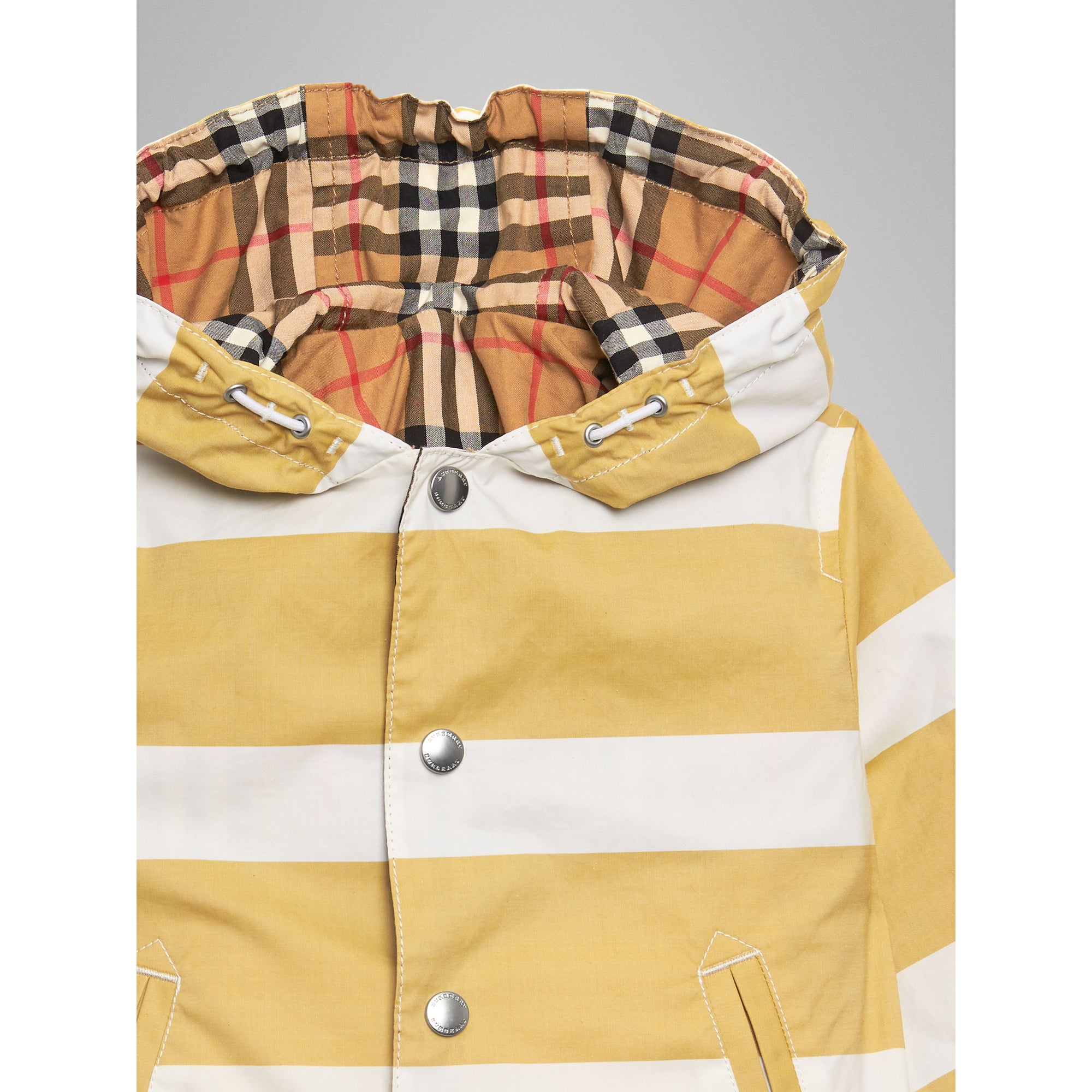 ZZNOSTOCK Veste rayée à motif Vintage check réversible - Larch Yellow & Whte