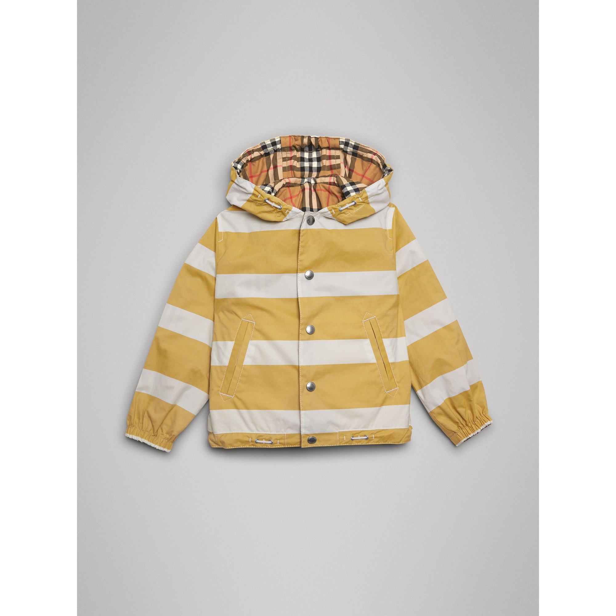 ZZNOSTOCK Veste rayée à motif Vintage check réversible - Larch Yellow & Whte