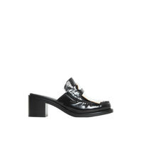 ZZNOSTOCK Mules à talon en cuir et franges contrastantes - Black