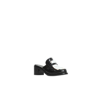 ZZNOSTOCK Mules à talon en cuir et franges contrastantes - Black