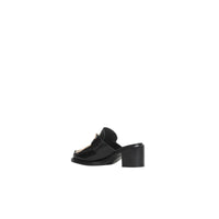 ZZNOSTOCK Mules à talon en cuir et franges contrastantes - Black