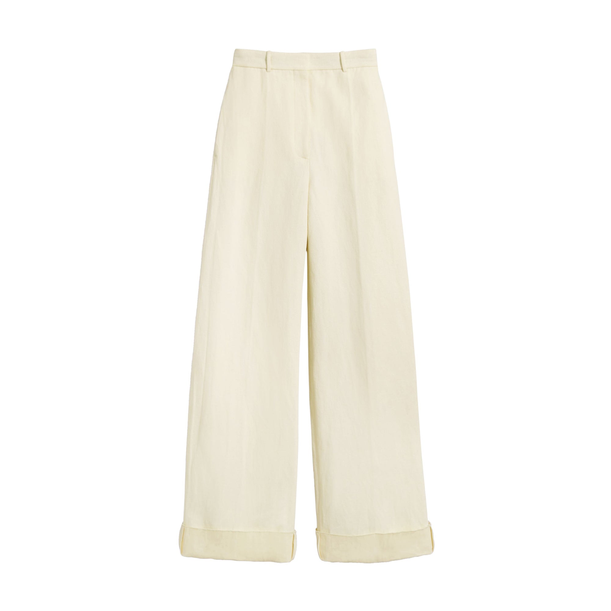 ZZNOSTOCK Pantalon ample en toile de coton et lin - Off White