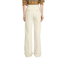 ZZNOSTOCK Pantalon ample en toile de coton et lin - Off White