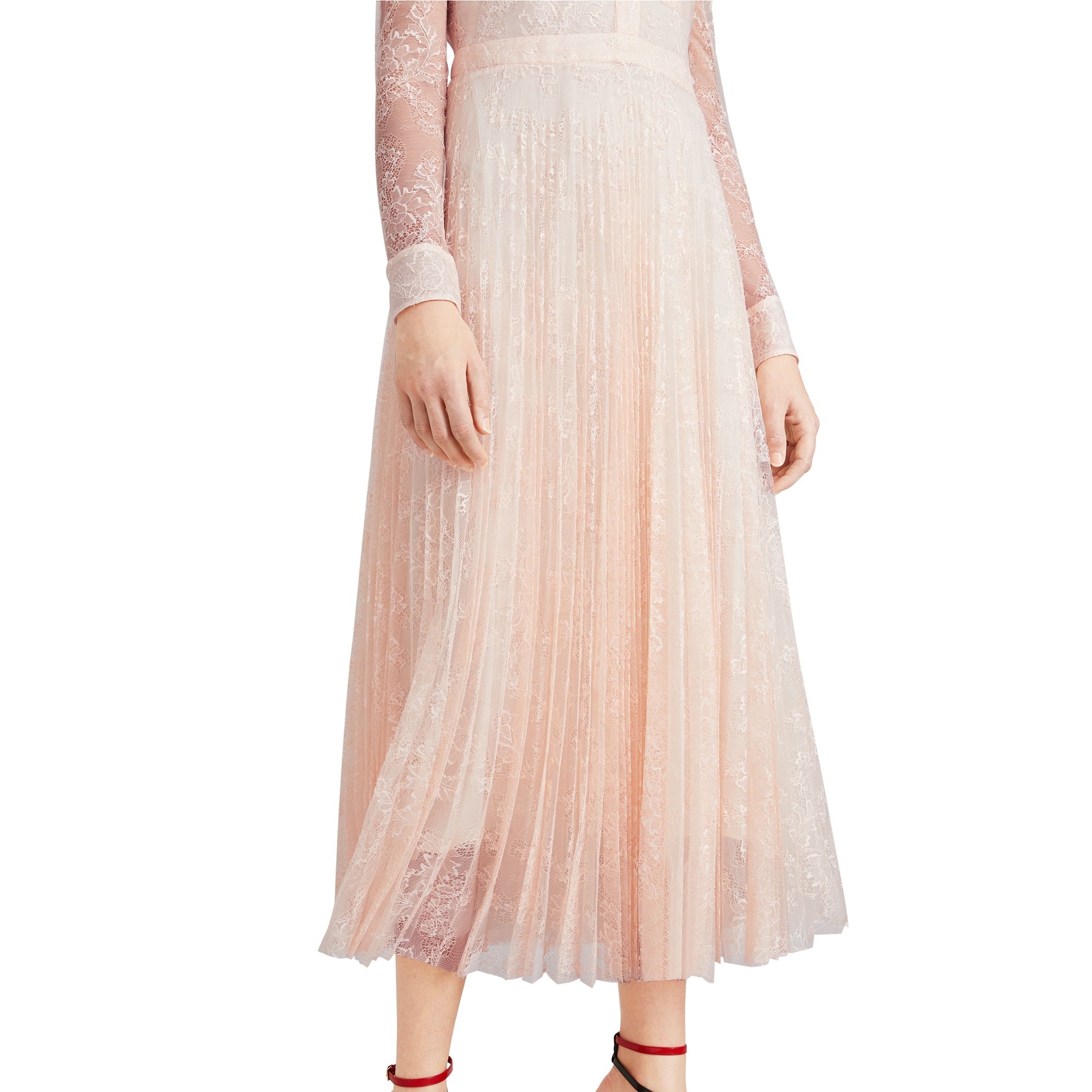 ZZNOSTOCK Robe en dentelle plissée - Powder Pink