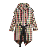 1 qty Parka légère à capuche à motif check - Pine Green