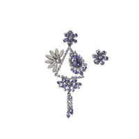 1 qty Boucles d'oreilles asymétriques en cristal - Lavender Blue