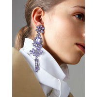 1 qty Boucles d'oreilles asymétriques en cristal - Lavender Blue