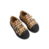 1 qty Sneakers en cuir à motif Vintage check - Antique Yellow & Black