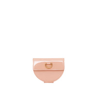 1 qty Porte-monnaie en cuir verni à boucle en D - Pale Fawn Pink