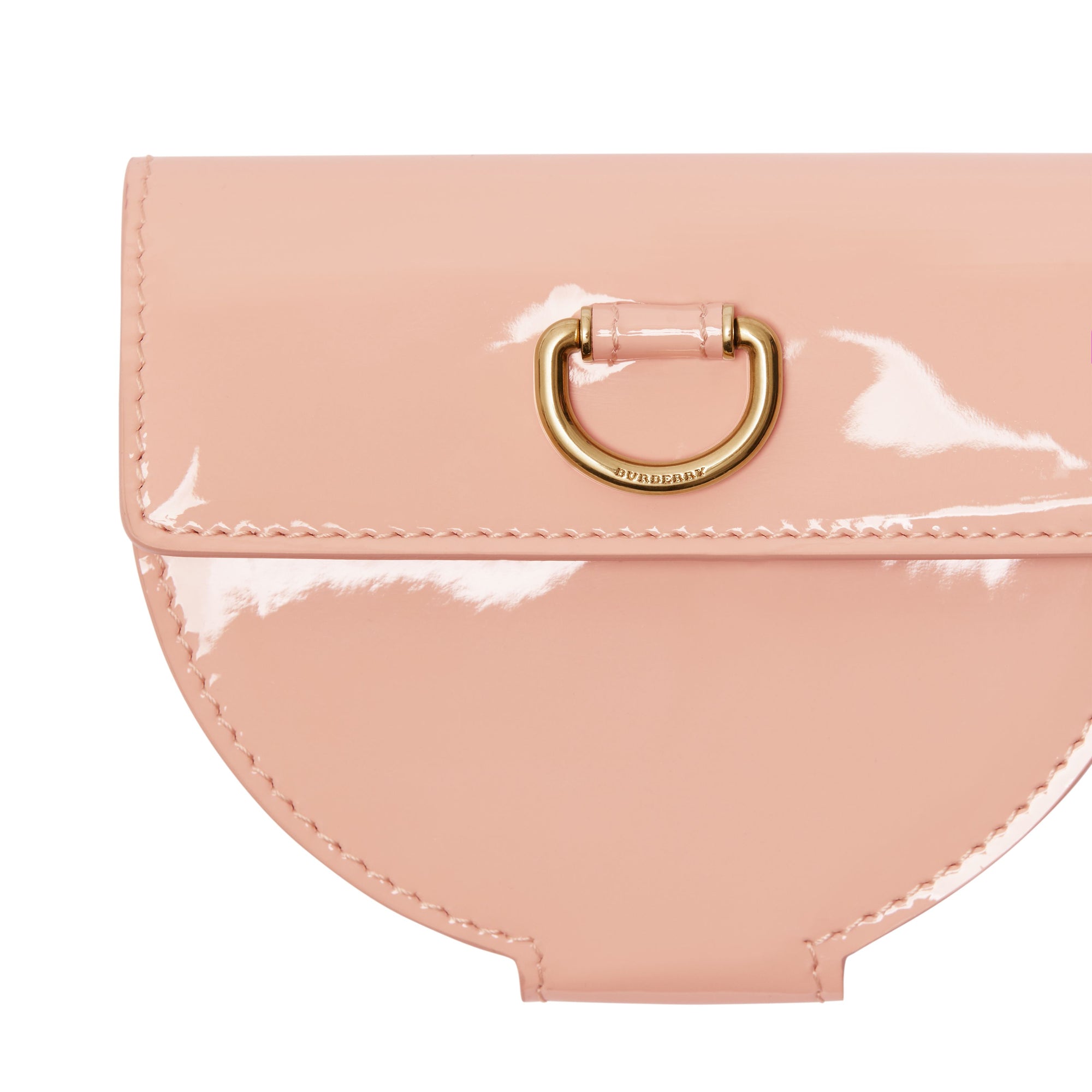 1 qty Porte-monnaie en cuir verni à boucle en D - Pale Fawn Pink