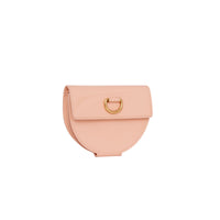 1 qty Porte-monnaie en cuir verni à boucle en D - Pale Fawn Pink