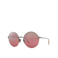 1 qty Lunettes de soleil rondes à verres miroir - Burgundy