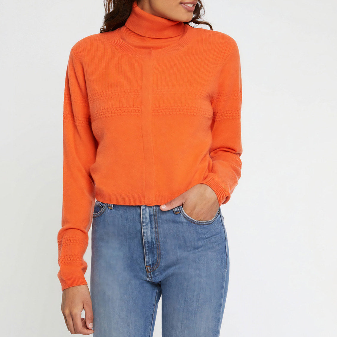 Cardigan à manches longues en cachemire - Orange