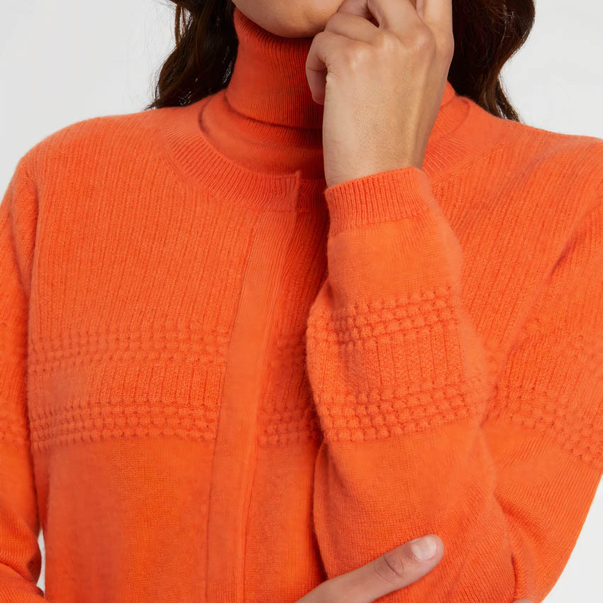 Cardigan à manches longues en cachemire - Orange