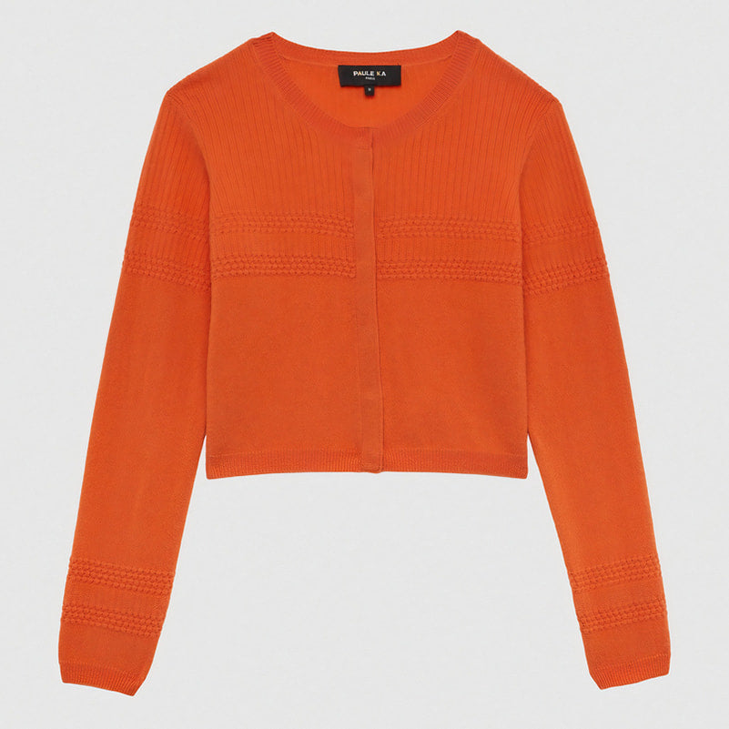 Cardigan à manches longues en cachemire - Orange