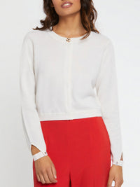 Straight-cut cashmere cardigan - Off-white