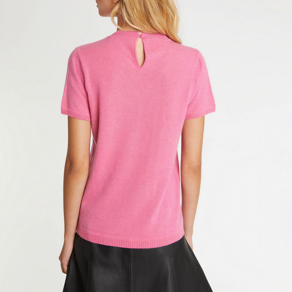 Pull à manches courtes en cachemire - Rose