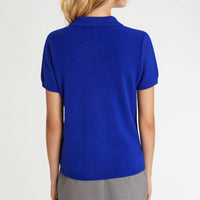 Pull à manches courtes en cachemire - Bleu