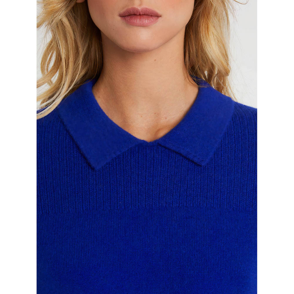 Pull à manches courtes en cachemire - Bleu