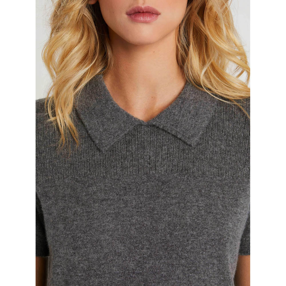 Pull à manches courtes en cachemire - Gris