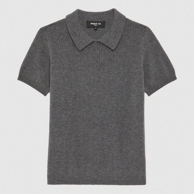 Pull à manches courtes en cachemire - Gris