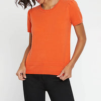 Pull à manches courtes en cachemire - Orange
