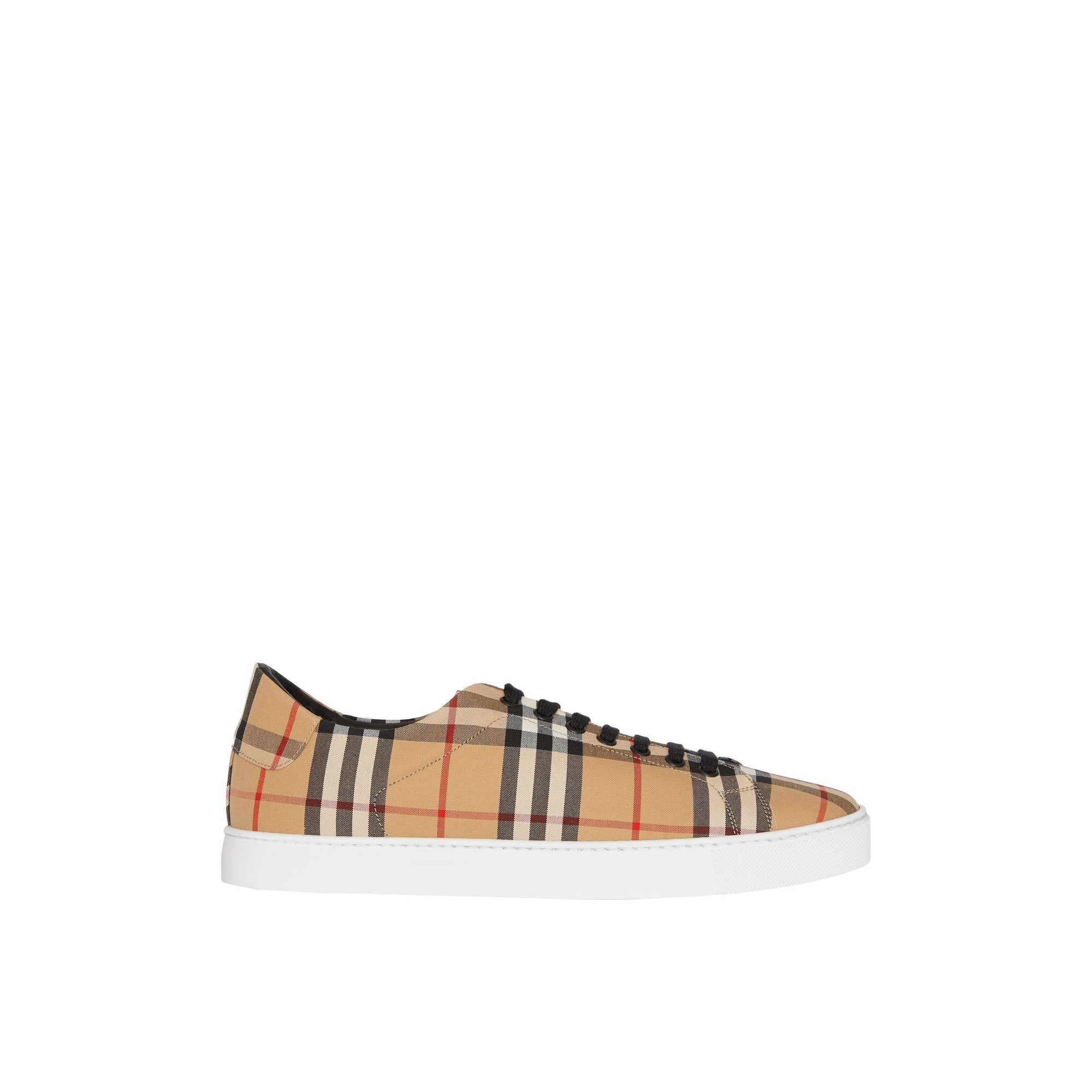 2 qty Sneakers en cuir à motif Vintage check - Antique Yellow