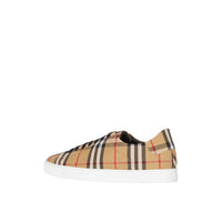 2 qty Sneakers en cuir à motif Vintage check - Antique Yellow