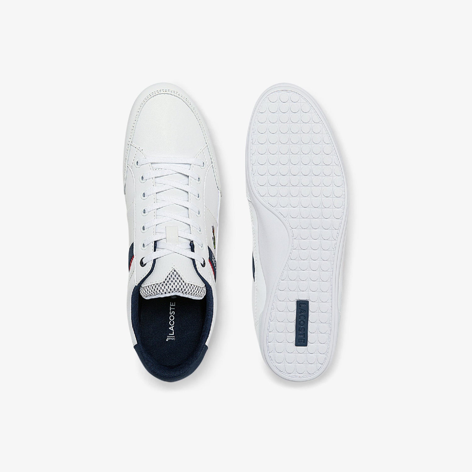 Sneakers basses Chaymon en cuir - White & Navy & Red