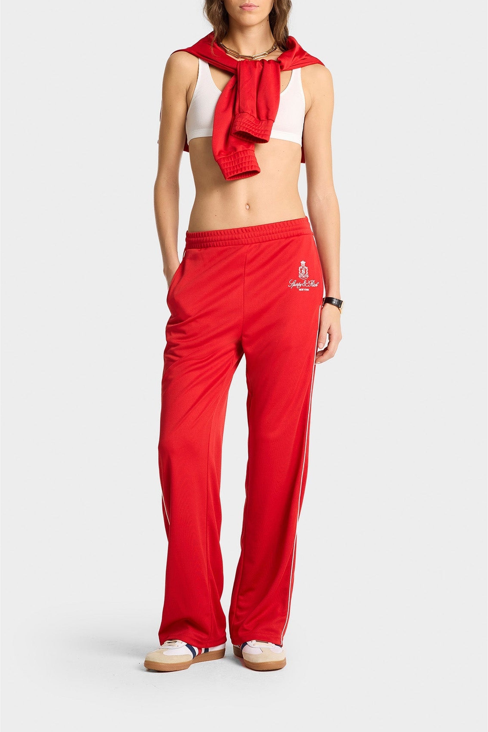 Vendome sweatpants with piping - Crimson