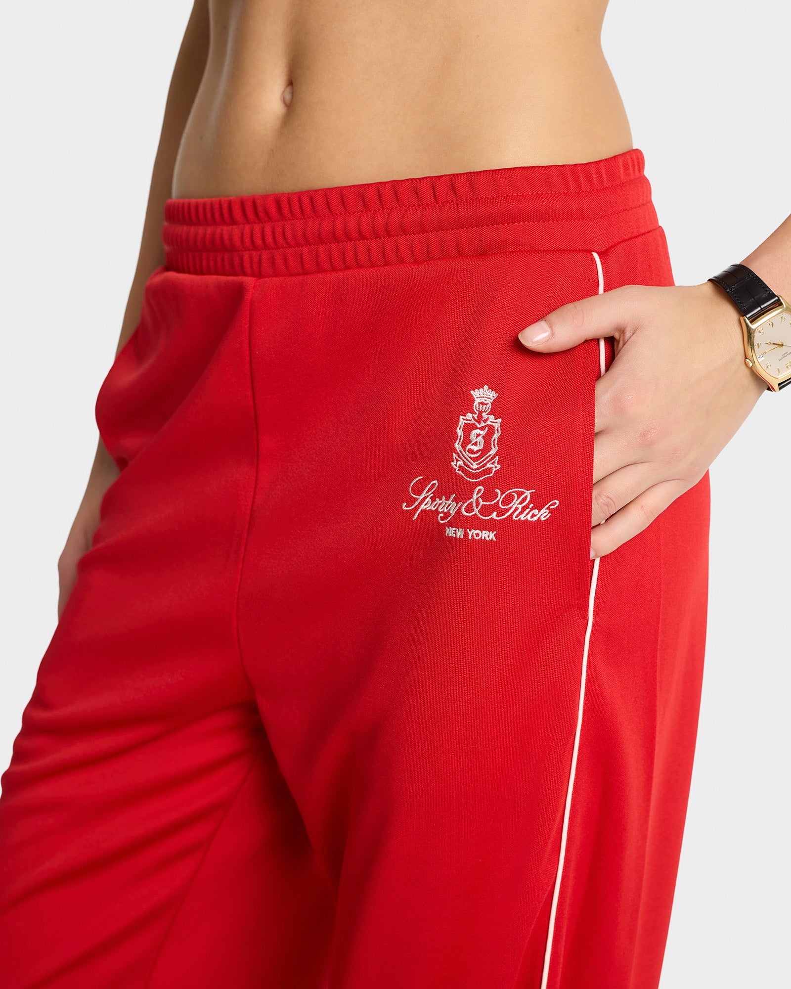 Vendome sweatpants with piping - Crimson
