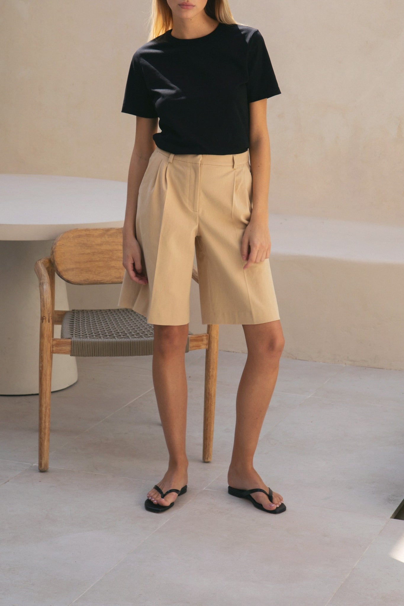 Bermuda taille haute Le Valerio - Beige