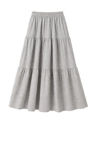Jupe midi Le Boris en lin - Gris Clair