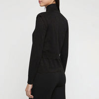 Cardigan à rayures en laine - Noir