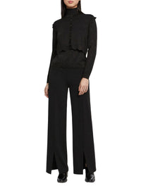 Cardigan à rayures en laine - Noir