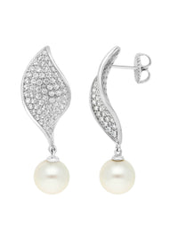 1qty DJV / QTY DISPO : 1-QTY VENDUES : 1-ST : 100% PRIX DJV : 495€ // Argent Rhodié boucles d'oreilles sur argent rhodié serties de burmalite™ pavage blanc /// RECO : 525€