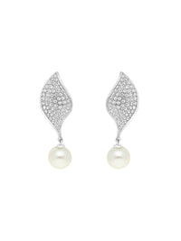 1qty DJV / QTY DISPO : 1-QTY VENDUES : 1-ST : 100% PRIX DJV : 495€ // Argent Rhodié boucles d'oreilles sur argent rhodié serties de burmalite™ pavage blanc /// RECO : 525€