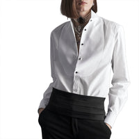 Chemise Marlie à col cassé en coton - Blanc
