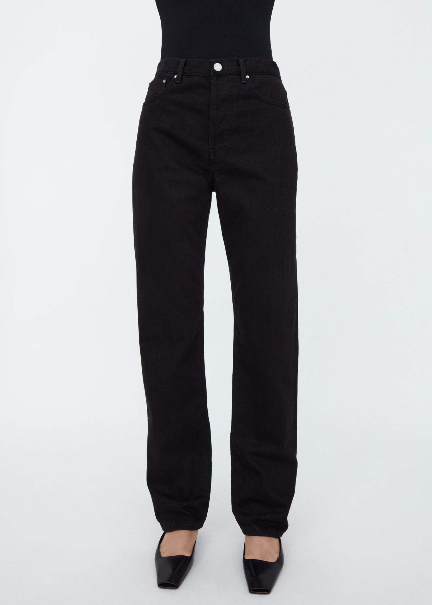 Loose-fitting denim trousers - Black