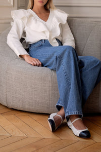 Ballerines Les Georges en laine - Blanc