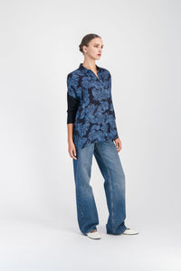 Tunique col chemise - Bleu Denim